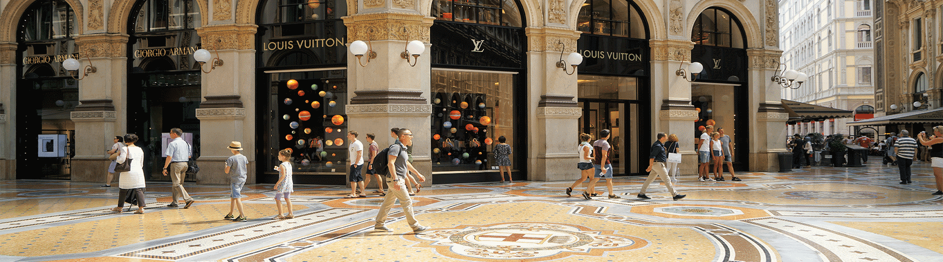 Louis Vuitton shop in Galleria Vittorio Emanuele Milan Italy Stock